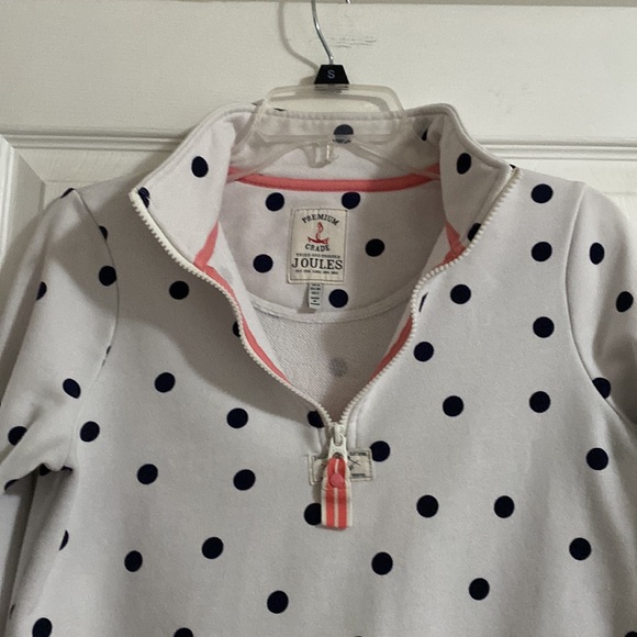 Joules Premium Grade Polka Dot quarter-zip sweatshirt, US Size 2 - Picture 4 of 7